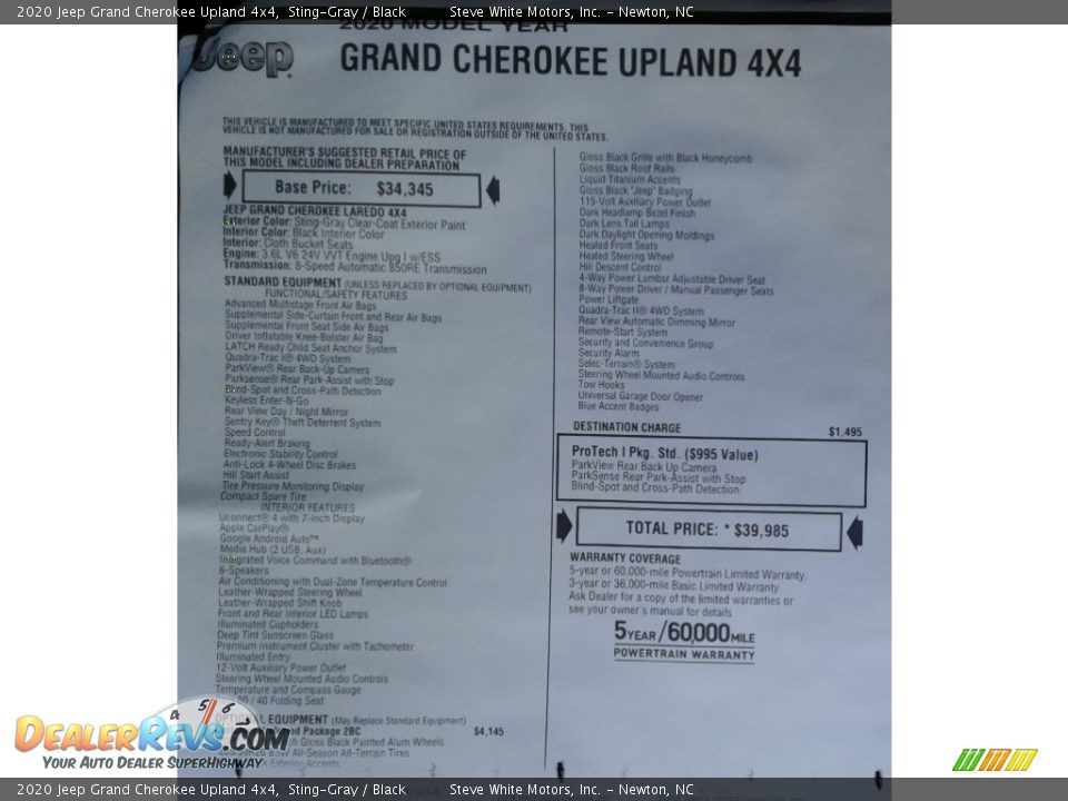 2020 Jeep Grand Cherokee Upland 4x4 Sting-Gray / Black Photo #34