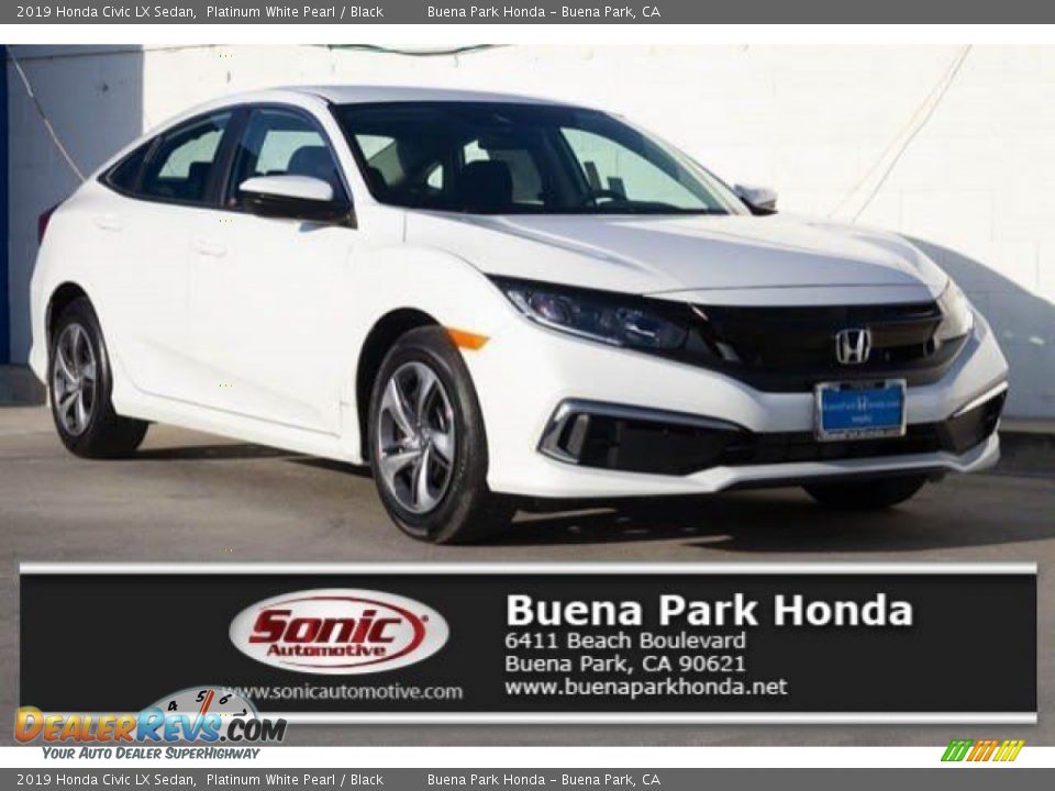 2019 Honda Civic LX Sedan Platinum White Pearl / Black Photo #1