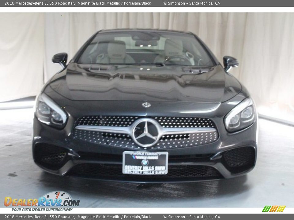 2018 Mercedes-Benz SL 550 Roadster Magnetite Black Metallic / Porcelain/Black Photo #2