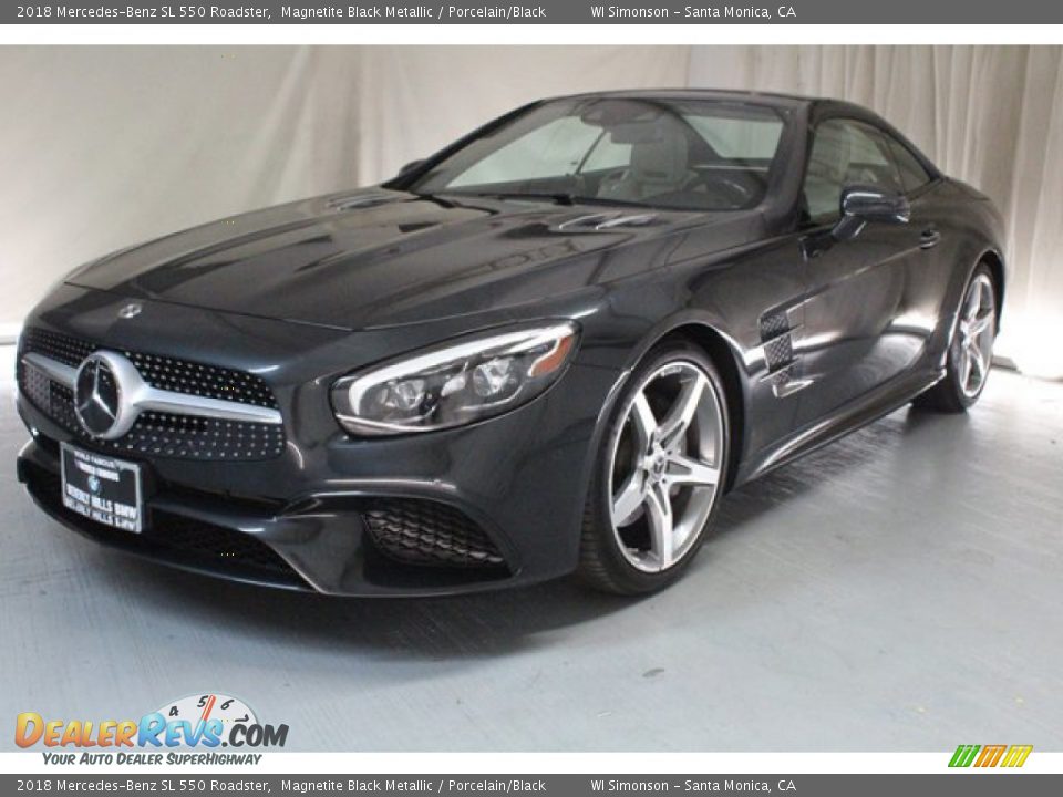 2018 Mercedes-Benz SL 550 Roadster Magnetite Black Metallic / Porcelain/Black Photo #3