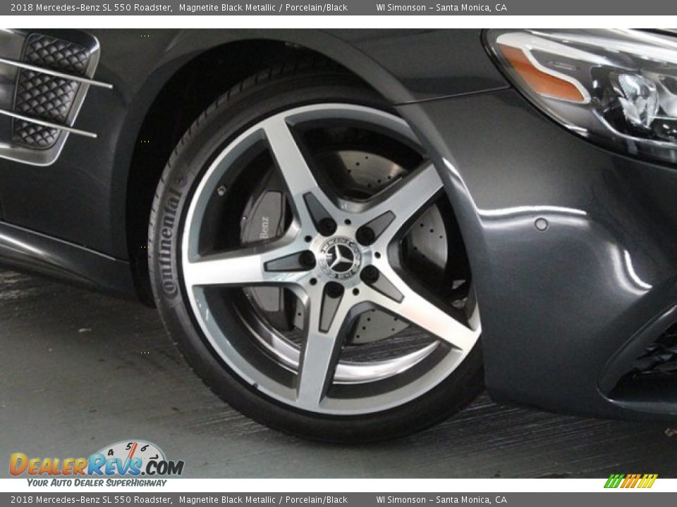 2018 Mercedes-Benz SL 550 Roadster Magnetite Black Metallic / Porcelain/Black Photo #7