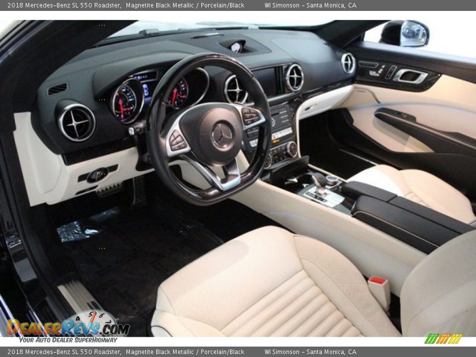 2018 Mercedes-Benz SL 550 Roadster Magnetite Black Metallic / Porcelain/Black Photo #8