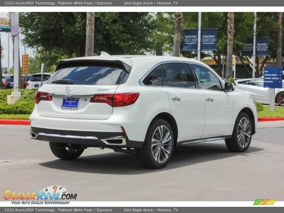 2020 Acura MDX Technology Platinum White Pearl / Espresso Photo #7