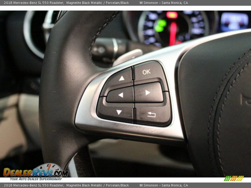 2018 Mercedes-Benz SL 550 Roadster Magnetite Black Metallic / Porcelain/Black Photo #15