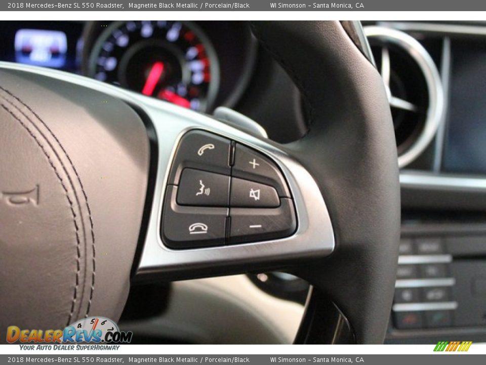2018 Mercedes-Benz SL 550 Roadster Magnetite Black Metallic / Porcelain/Black Photo #16