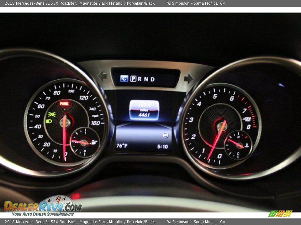 2018 Mercedes-Benz SL 550 Roadster Magnetite Black Metallic / Porcelain/Black Photo #17
