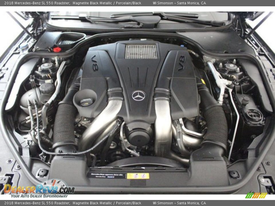 2018 Mercedes-Benz SL 550 Roadster Magnetite Black Metallic / Porcelain/Black Photo #35