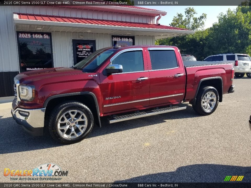 2016 GMC Sierra 1500 SLT Crew Cab 4WD Crimson Red Tintcoat / Cocoa/Dune Photo #2