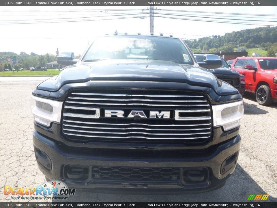 2019 Ram 3500 Laramie Crew Cab 4x4 Diamond Black Crystal Pearl / Black Photo #8