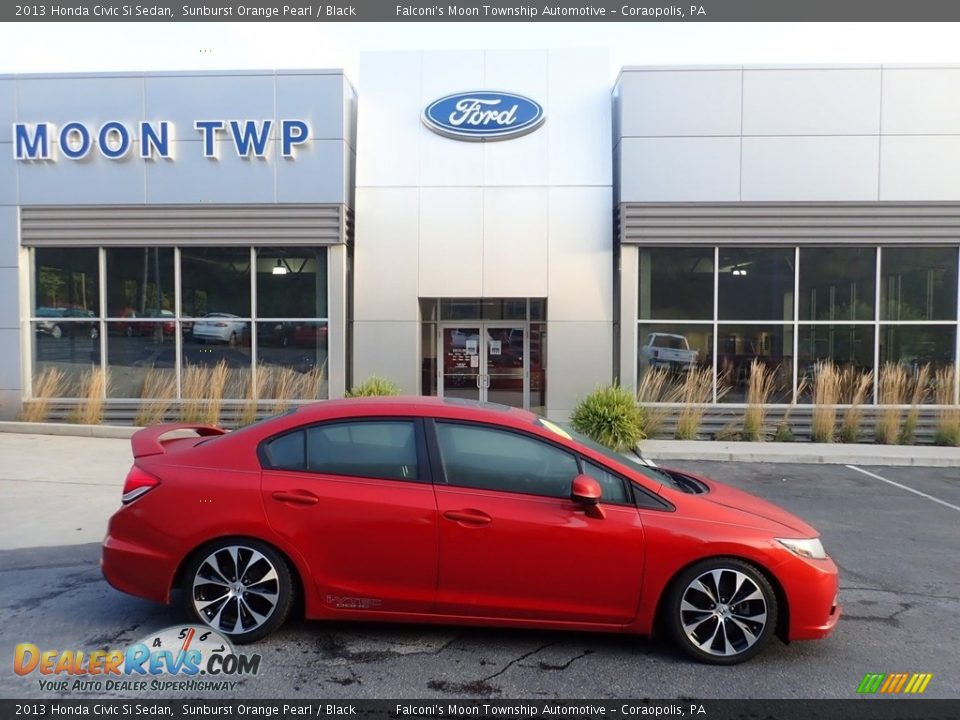 2013 Honda Civic Si Sedan Sunburst Orange Pearl / Black Photo #1