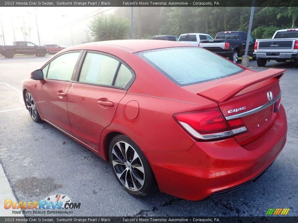 2013 Honda Civic Si Sedan Sunburst Orange Pearl / Black Photo #4