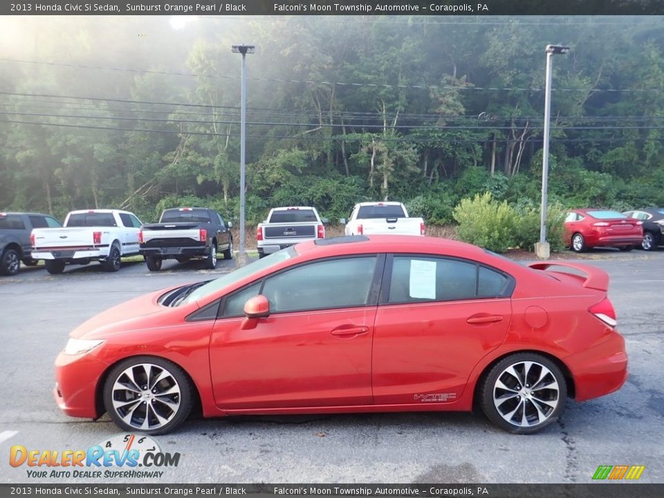 2013 Honda Civic Si Sedan Sunburst Orange Pearl / Black Photo #5