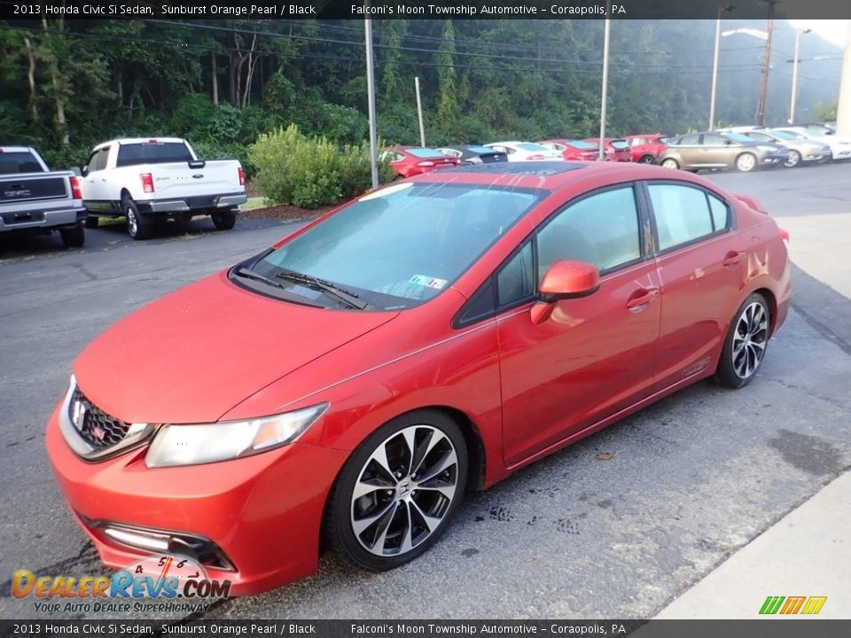 2013 Honda Civic Si Sedan Sunburst Orange Pearl / Black Photo #6