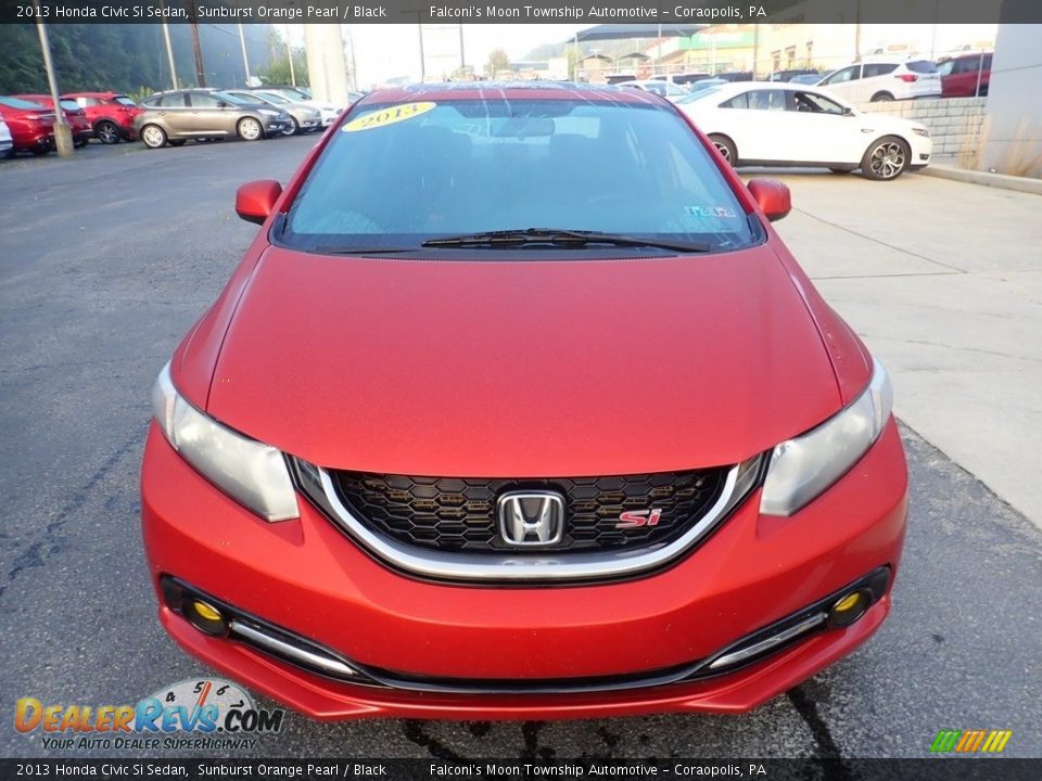 2013 Honda Civic Si Sedan Sunburst Orange Pearl / Black Photo #7