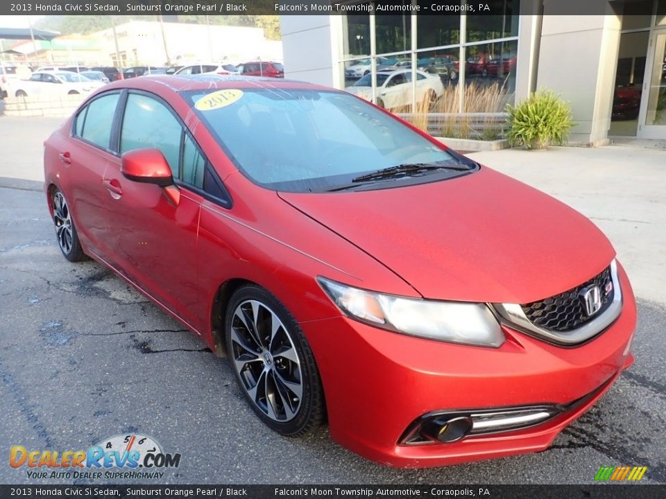 2013 Honda Civic Si Sedan Sunburst Orange Pearl / Black Photo #8
