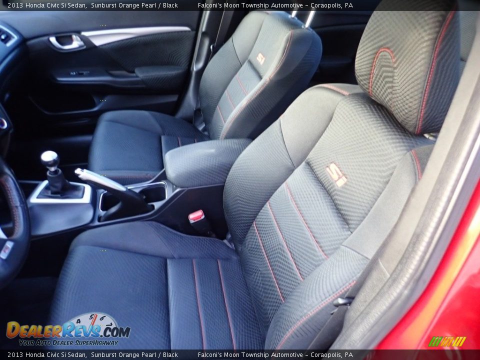 2013 Honda Civic Si Sedan Sunburst Orange Pearl / Black Photo #14