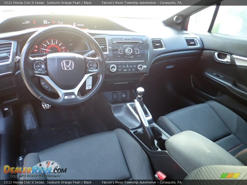 2013 Honda Civic Si Sedan Sunburst Orange Pearl / Black Photo #16