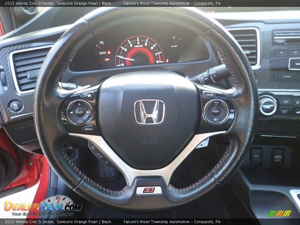 2013 Honda Civic Si Sedan Sunburst Orange Pearl / Black Photo #20