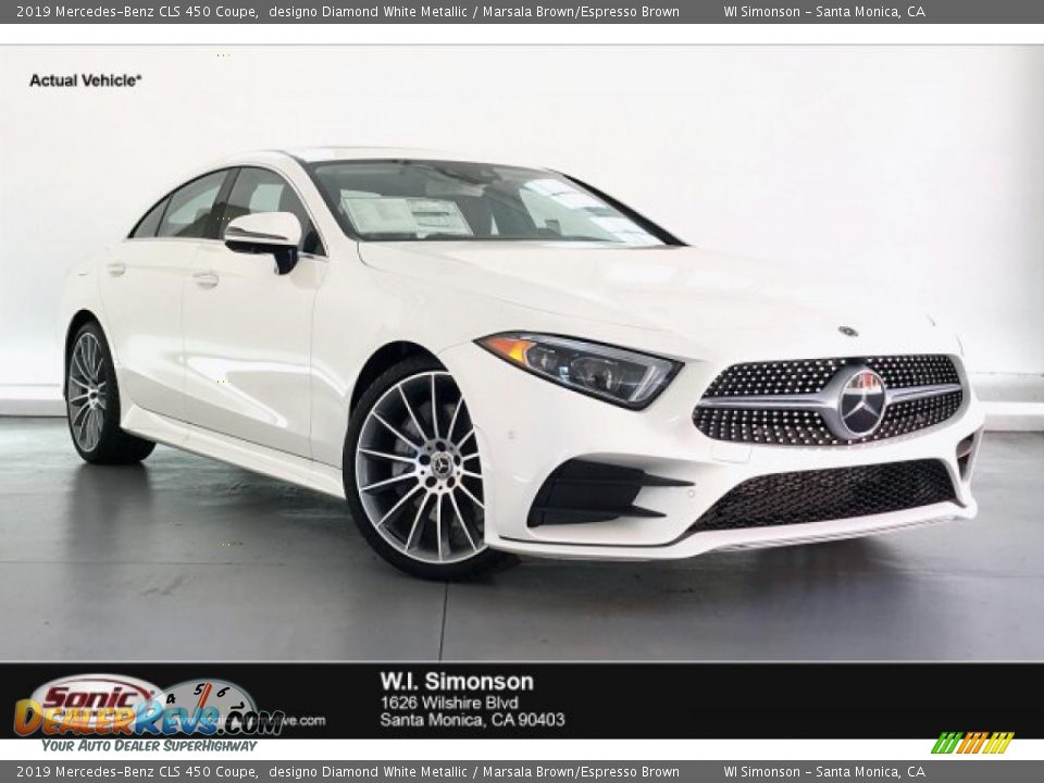2019 Mercedes-Benz CLS 450 Coupe designo Diamond White Metallic / Marsala Brown/Espresso Brown Photo #1