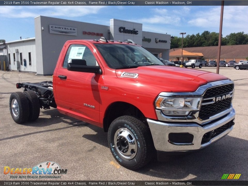 2019 Ram 3500 Tradesman Regular Cab 4x4 Chassis Flame Red / Black/Diesel Gray Photo #1