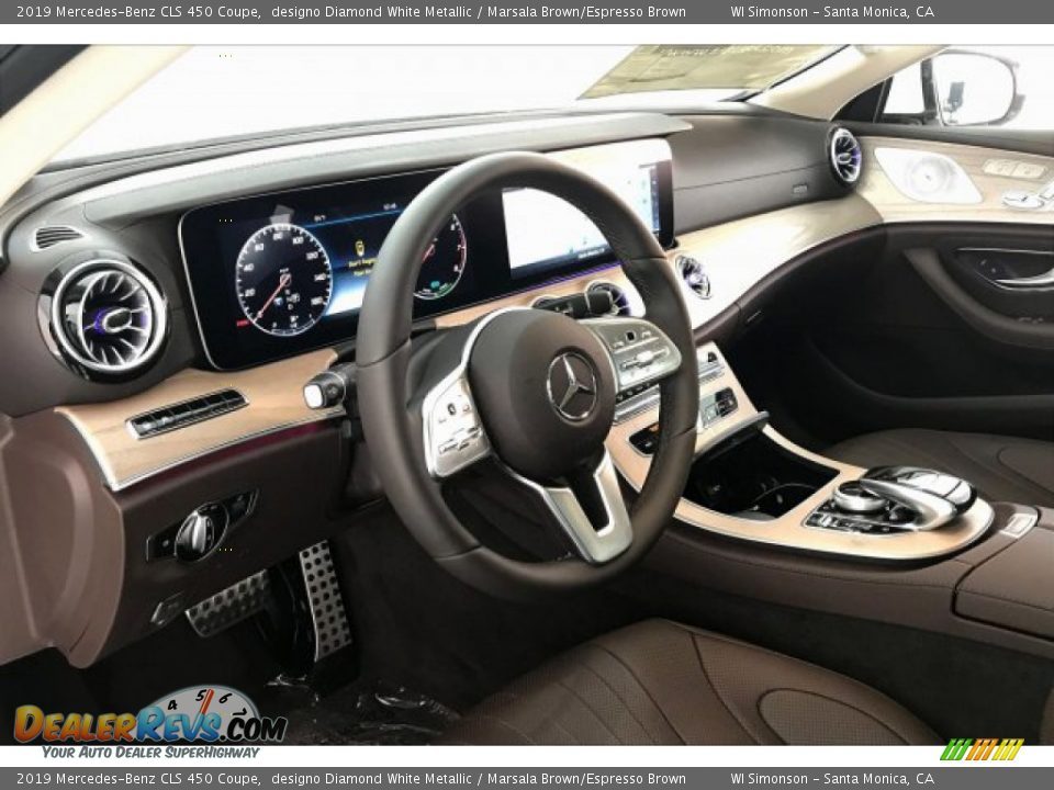 2019 Mercedes-Benz CLS 450 Coupe designo Diamond White Metallic / Marsala Brown/Espresso Brown Photo #4