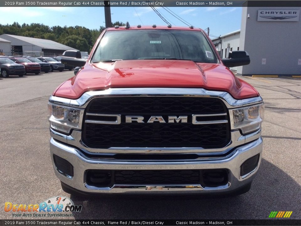 2019 Ram 3500 Tradesman Regular Cab 4x4 Chassis Flame Red / Black/Diesel Gray Photo #4