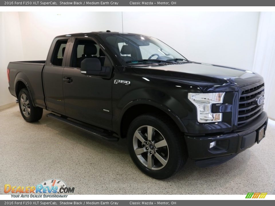 2016 Ford F150 XLT SuperCab Shadow Black / Medium Earth Gray Photo #1