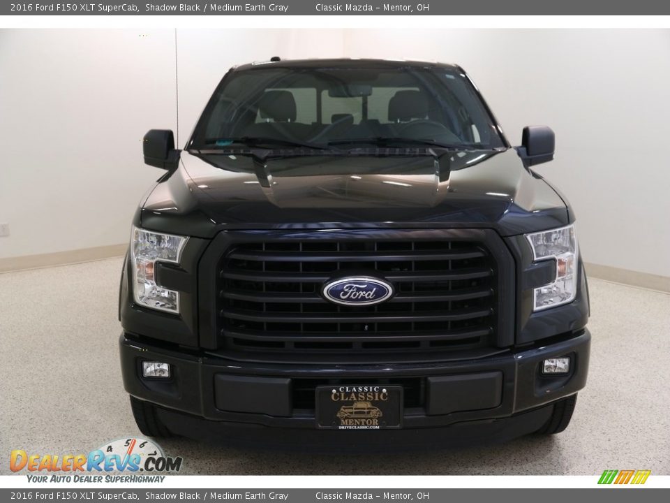 2016 Ford F150 XLT SuperCab Shadow Black / Medium Earth Gray Photo #2