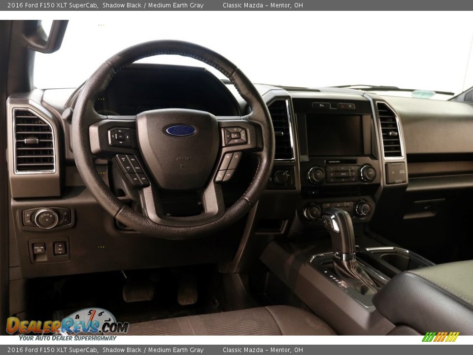 2016 Ford F150 XLT SuperCab Shadow Black / Medium Earth Gray Photo #7