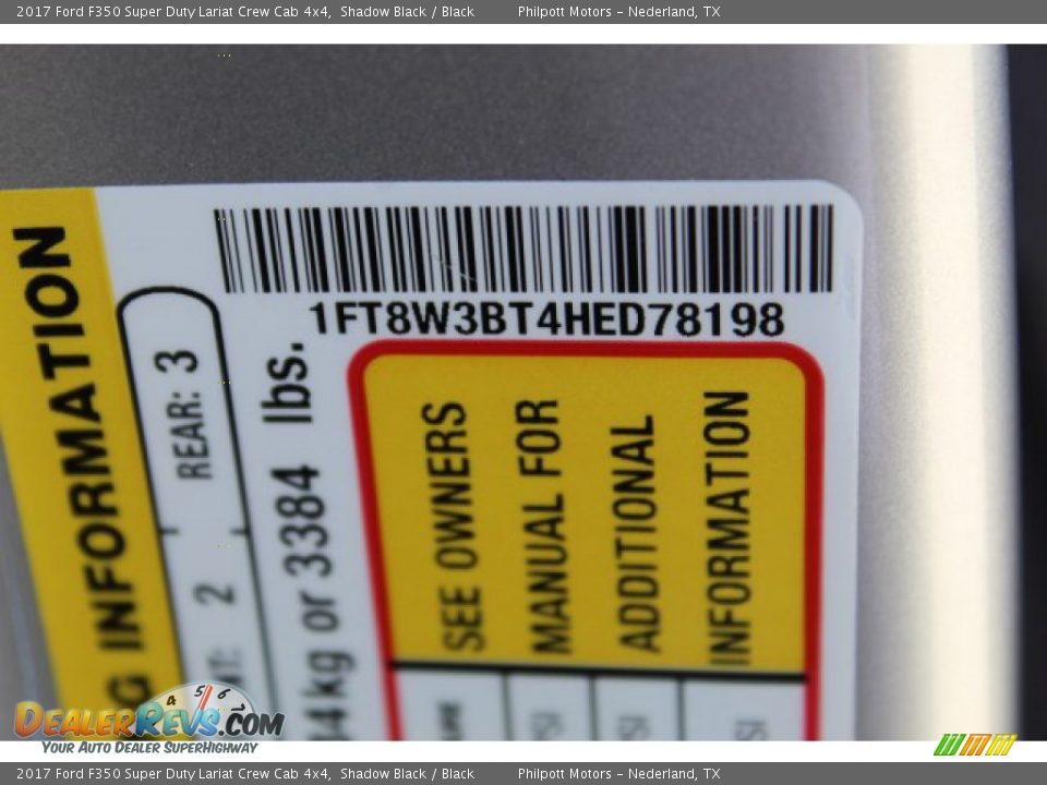 2017 Ford F350 Super Duty Lariat Crew Cab 4x4 Shadow Black / Black Photo #34