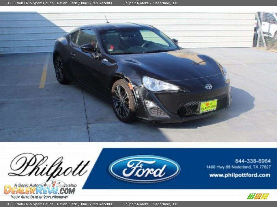 2013 Scion FR-S Sport Coupe Raven Black / Black/Red Accents Photo #1
