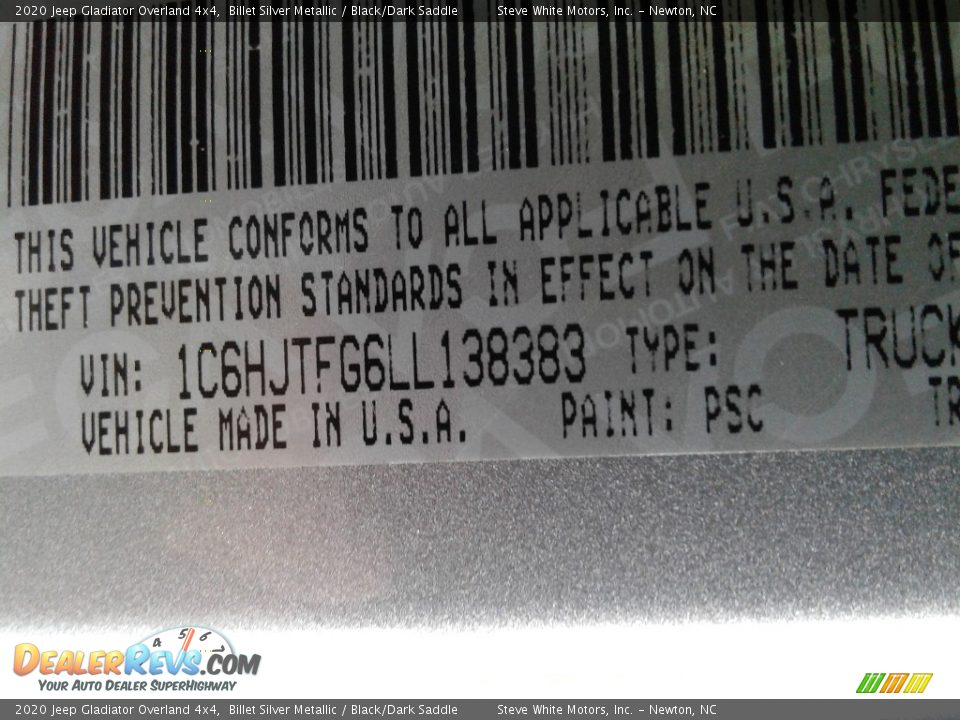 2020 Jeep Gladiator Overland 4x4 Billet Silver Metallic / Black/Dark Saddle Photo #31