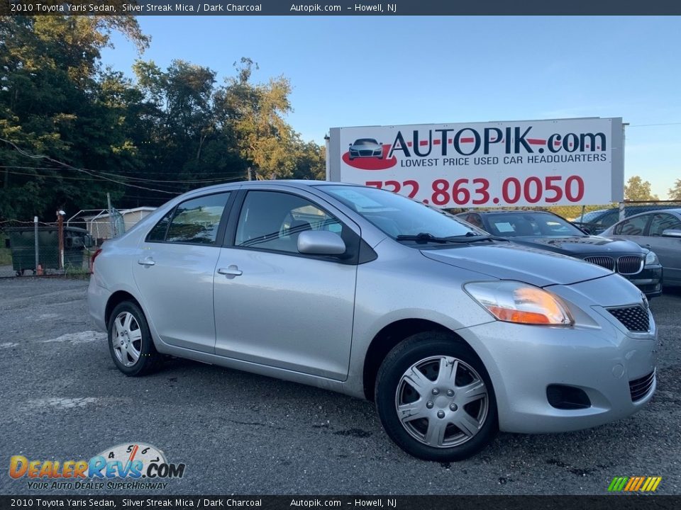 2010 Toyota Yaris Sedan Silver Streak Mica / Dark Charcoal Photo #1