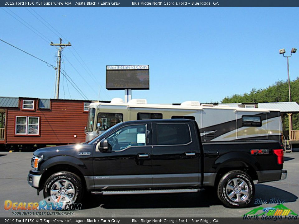 2019 Ford F150 XLT SuperCrew 4x4 Agate Black / Earth Gray Photo #2