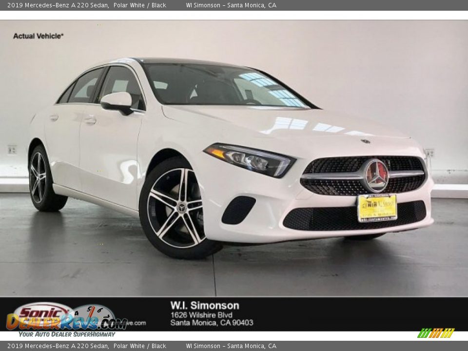 2019 Mercedes-Benz A 220 Sedan Polar White / Black Photo #1