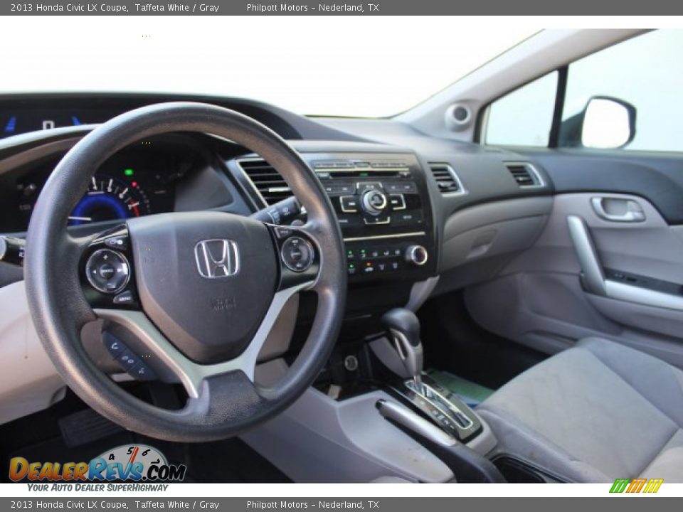 2013 Honda Civic LX Coupe Taffeta White / Gray Photo #25
