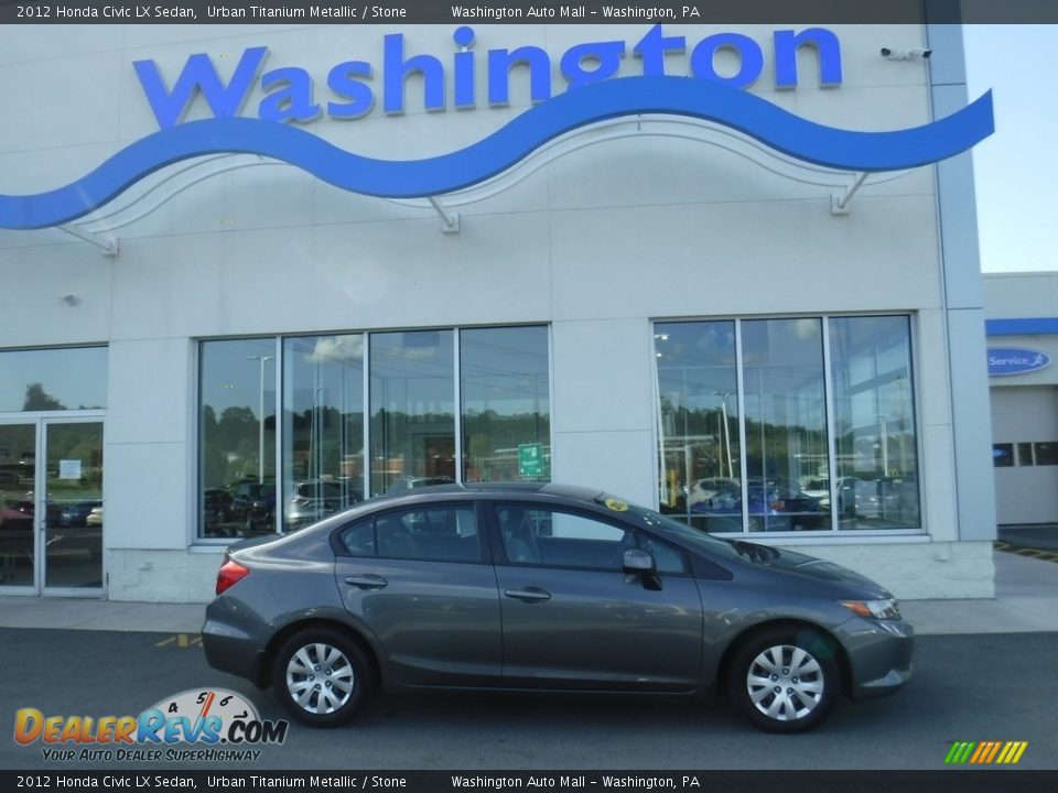 2012 Honda Civic LX Sedan Urban Titanium Metallic / Stone Photo #2