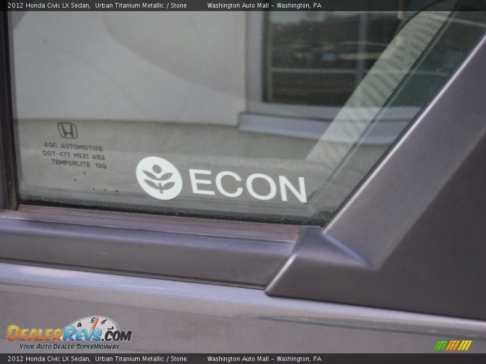2012 Honda Civic LX Sedan Urban Titanium Metallic / Stone Photo #7