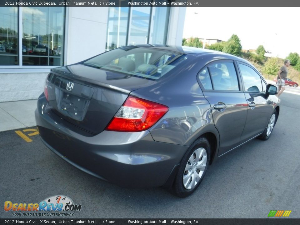 2012 Honda Civic LX Sedan Urban Titanium Metallic / Stone Photo #9