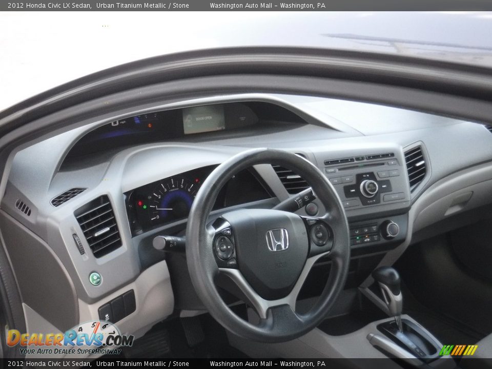 2012 Honda Civic LX Sedan Urban Titanium Metallic / Stone Photo #10