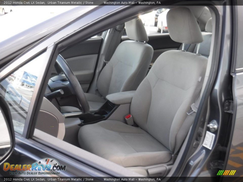 2012 Honda Civic LX Sedan Urban Titanium Metallic / Stone Photo #12