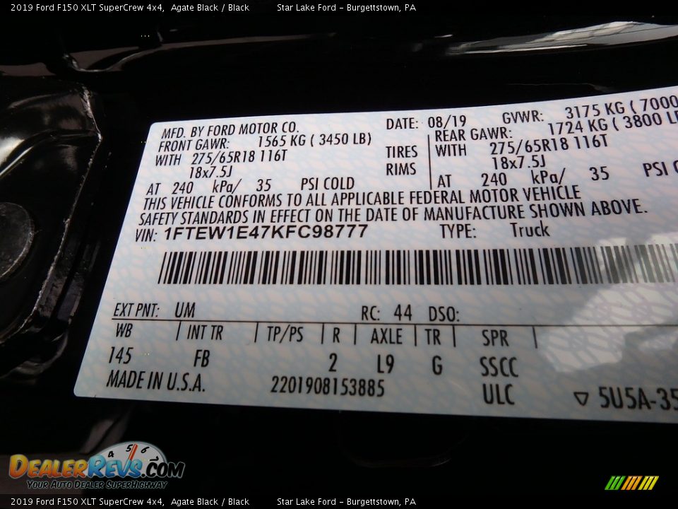 2019 Ford F150 XLT SuperCrew 4x4 Agate Black / Black Photo #9