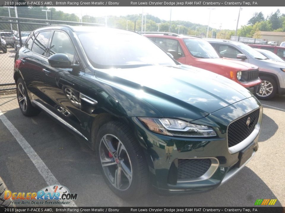 2018 Jaguar F-PACE S AWD British Racing Green Metallic / Ebony Photo #5