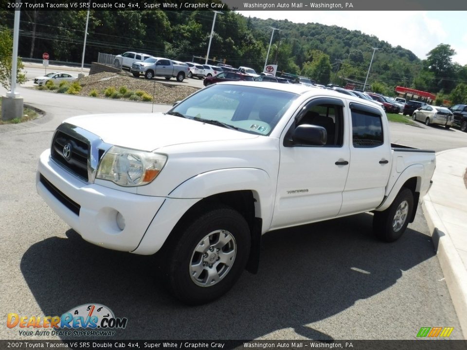 2007 Toyota Tacoma V6 SR5 Double Cab 4x4 Super White / Graphite Gray Photo #6