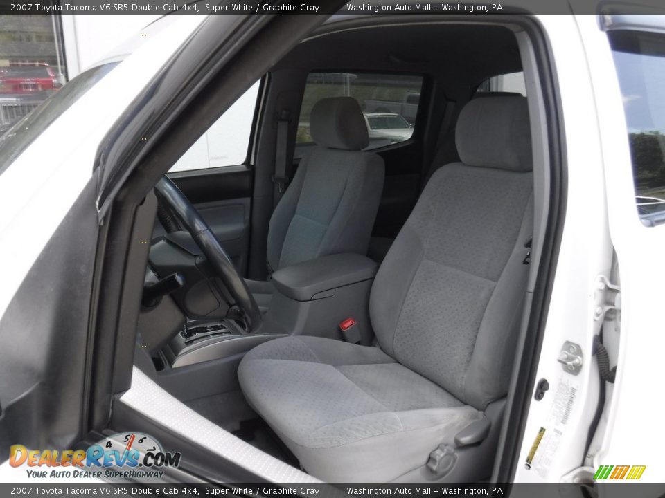 2007 Toyota Tacoma V6 SR5 Double Cab 4x4 Super White / Graphite Gray Photo #16