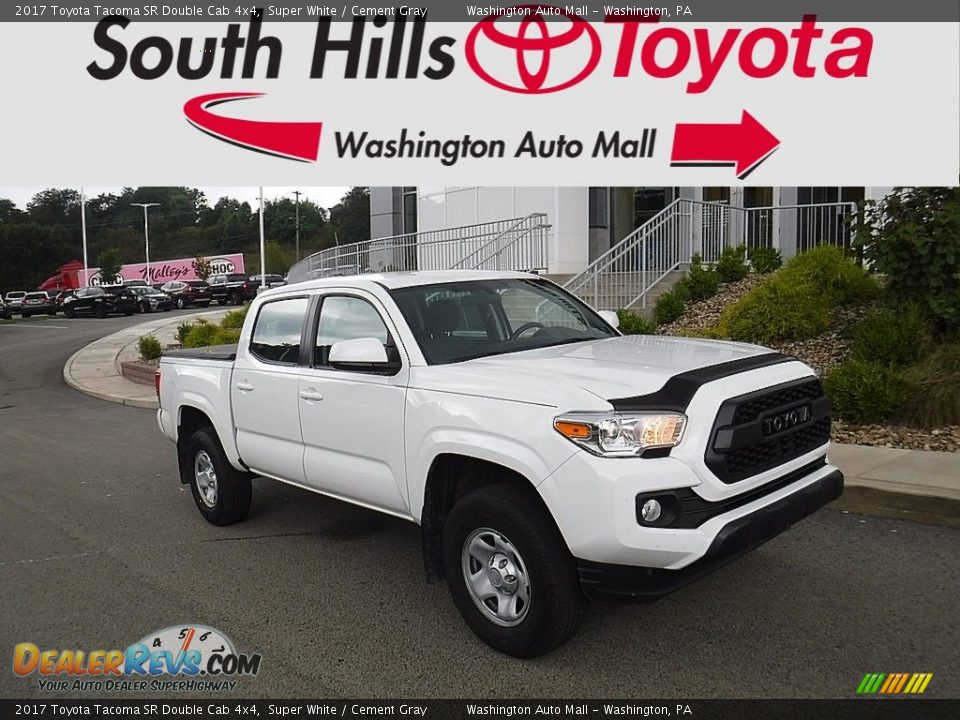 2017 Toyota Tacoma SR Double Cab 4x4 Super White / Cement Gray Photo #1