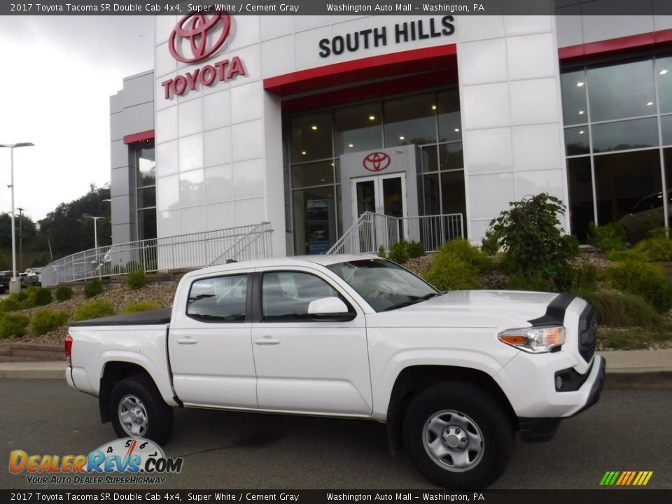 2017 Toyota Tacoma SR Double Cab 4x4 Super White / Cement Gray Photo #2
