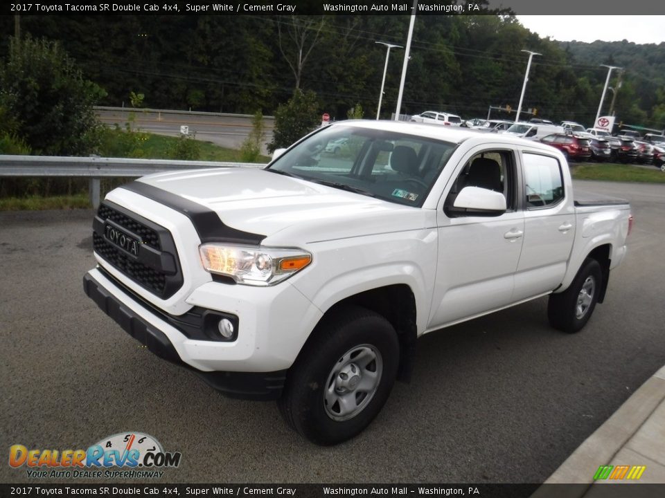 2017 Toyota Tacoma SR Double Cab 4x4 Super White / Cement Gray Photo #5