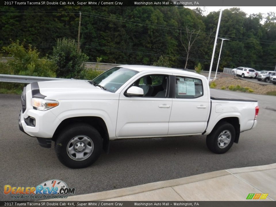 2017 Toyota Tacoma SR Double Cab 4x4 Super White / Cement Gray Photo #6