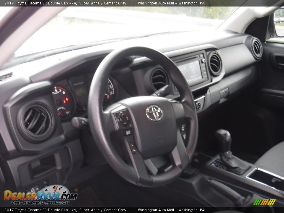 2017 Toyota Tacoma SR Double Cab 4x4 Super White / Cement Gray Photo #11